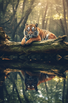 森林里的老虎摄影图1