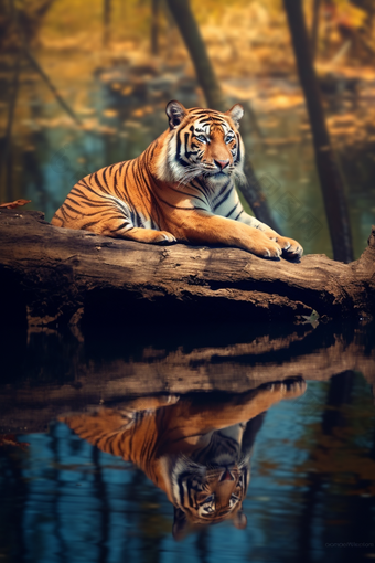 森林里的老虎动物世界之王