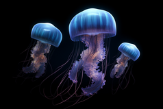深海里的水母摄影图3