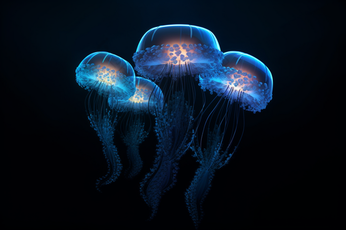 深海里的水母美丽海底世界