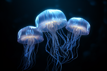 深海里的水母多彩自然
