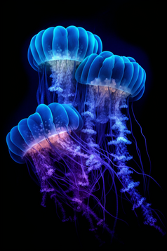 深海里的水母摄影图1