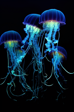 深海里的水母摄影图9