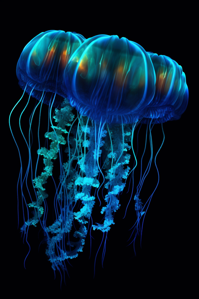 深海里的水母美丽自然