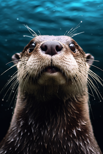 水族馆里的水獭可爱动物