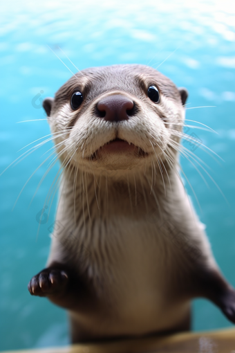 水族馆里的水獭可爱爬行动物