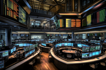 金融交易大厅投资屏幕