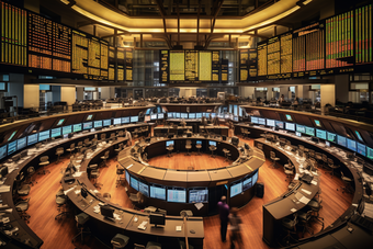 金融交易大厅电脑屏幕