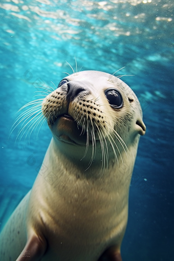 水族馆里的海狮可爱动物世界