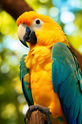 热带雨林里的鹦鹉鸟类野生动物