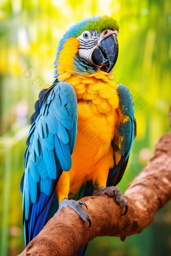 热带雨林里的鹦鹉鸟美丽