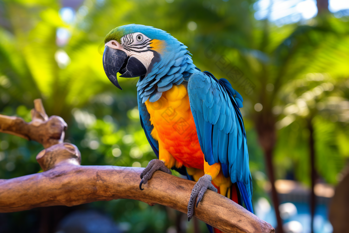 热带雨林里的鹦鹉动物世界野生