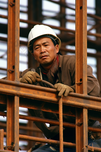 工地在干活的工人建设发掘