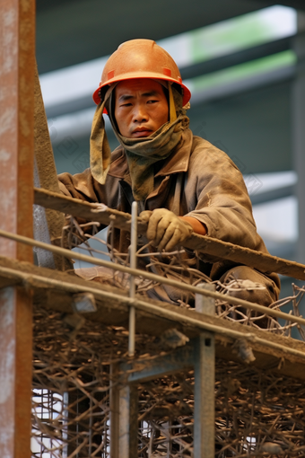 工地在干活的工人挖掘工具