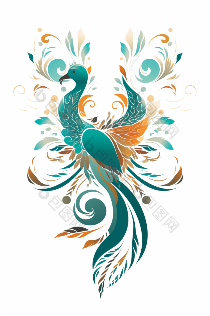 凤凰插画png下载-包图网