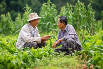 科研助农的科学家和农民蔬菜农业