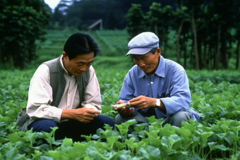 科研助农的科学家和农民中国科学家植物