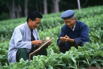 科研助农的科学家和农民蔬菜技术