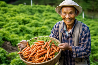 展示农作物的<strong>农民</strong>中国人手工采摘