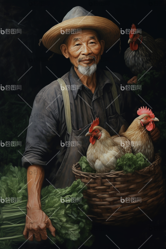 赶集卖菜的老人长辈温柔图片 包图网 