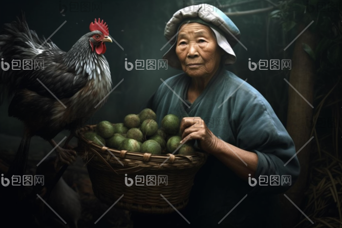 赶集卖菜的老人父母凝视图片 包图网 