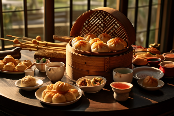 中式糕点面包早茶产品自然