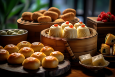 中式糕点面包早茶摄影图14