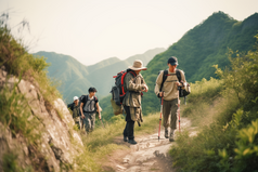 团队登山户外运动摄影图30