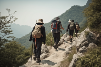 团队登山户外运动背包健身