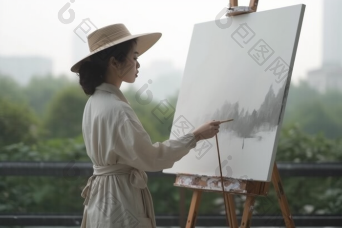 美术生户外写生图片-包图网