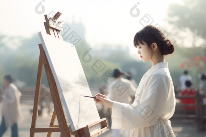 美术生户外写生图片-包图网