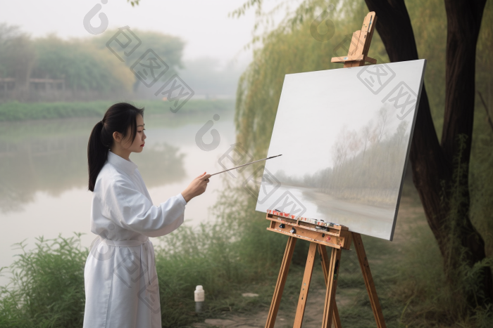 美术生户外写生图片-包图网