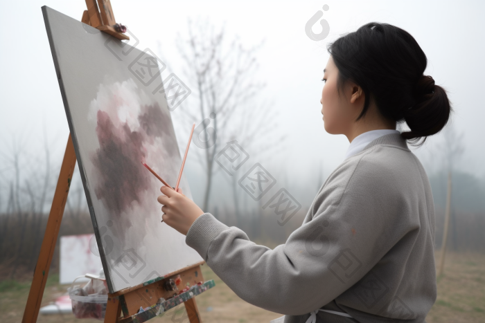 美术生户外写生图片-包图网