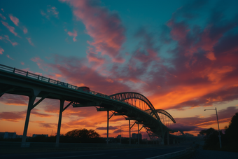 火烧云大桥风光彩<strong>风景</strong>