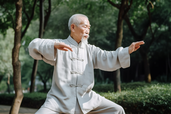 老年人打太极休闲<strong>中国</strong>功夫