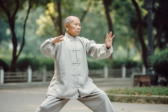 老年人<strong>打太极</strong>休闲传统清晨