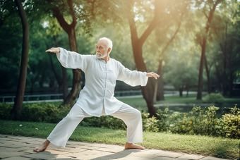 <strong>老年人打太极</strong>休闲中国爷爷