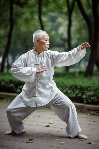 老年人打太极休闲竖图传统健身