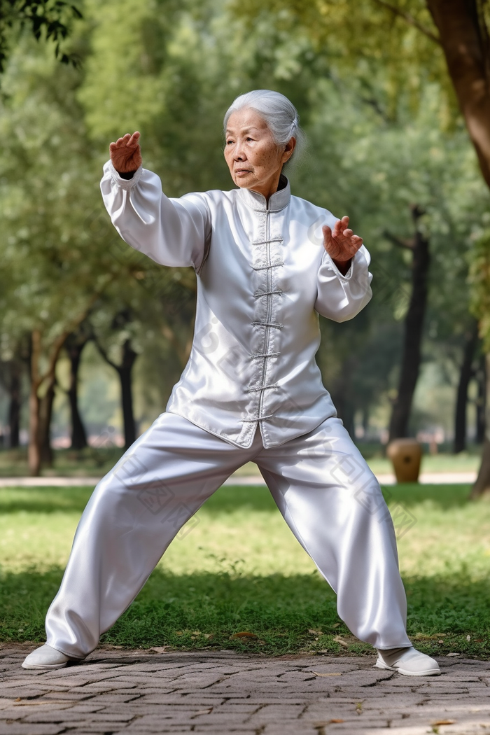 老年人打太极休闲中国锻炼