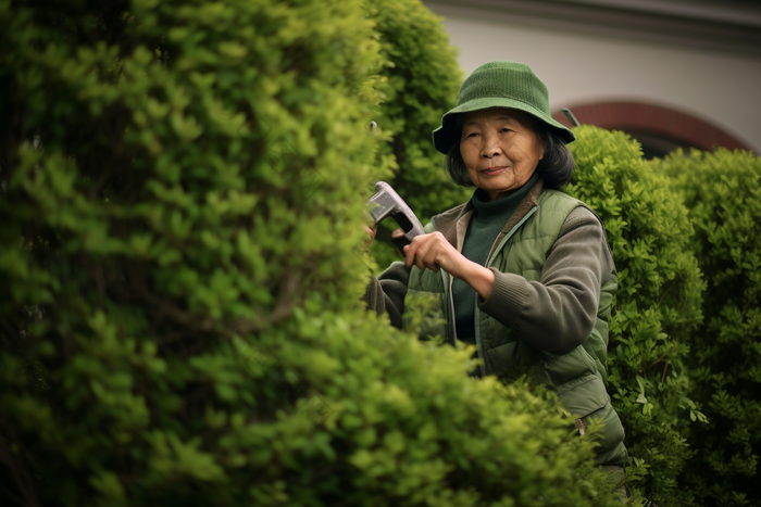 园丁修剪植物摄影图11