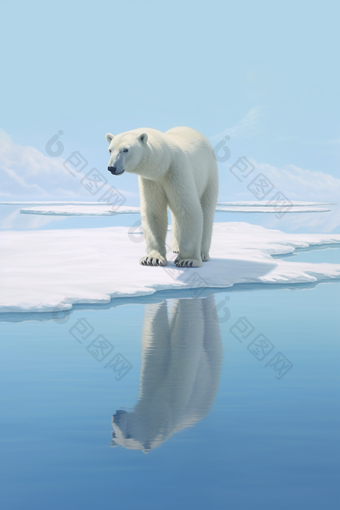 北极熊站在冰上<strong>动物世界</strong>野生<strong>动物</strong>