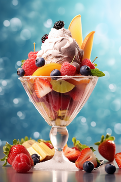 冰淇淋水果杯摄影图27