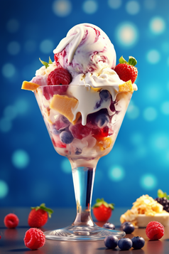 冰淇淋水果杯摄影图26