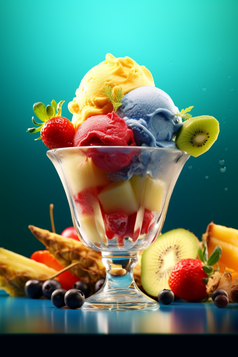 冰淇淋水果杯摄影图23