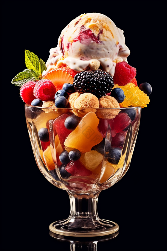 冰淇淋水果杯精致玻璃杯