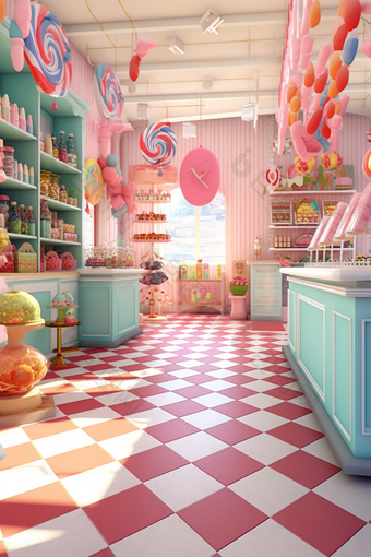 精美糖果店内部童话甜品