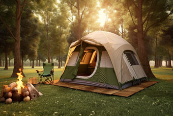 野外露营帐篷野营草地