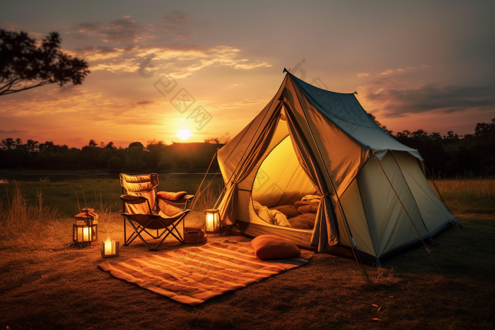 野外露营帐篷野餐森林