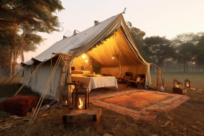 野外露营帐篷户外森林