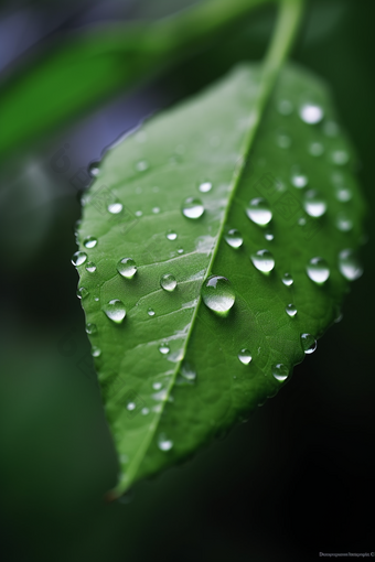 植物上的露珠近距新鲜下雨